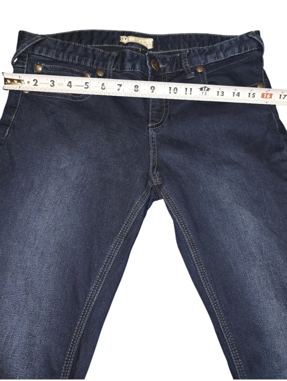 Free People Women’s Dark Blue Slim Straight Jeans - Picture 3 of 5